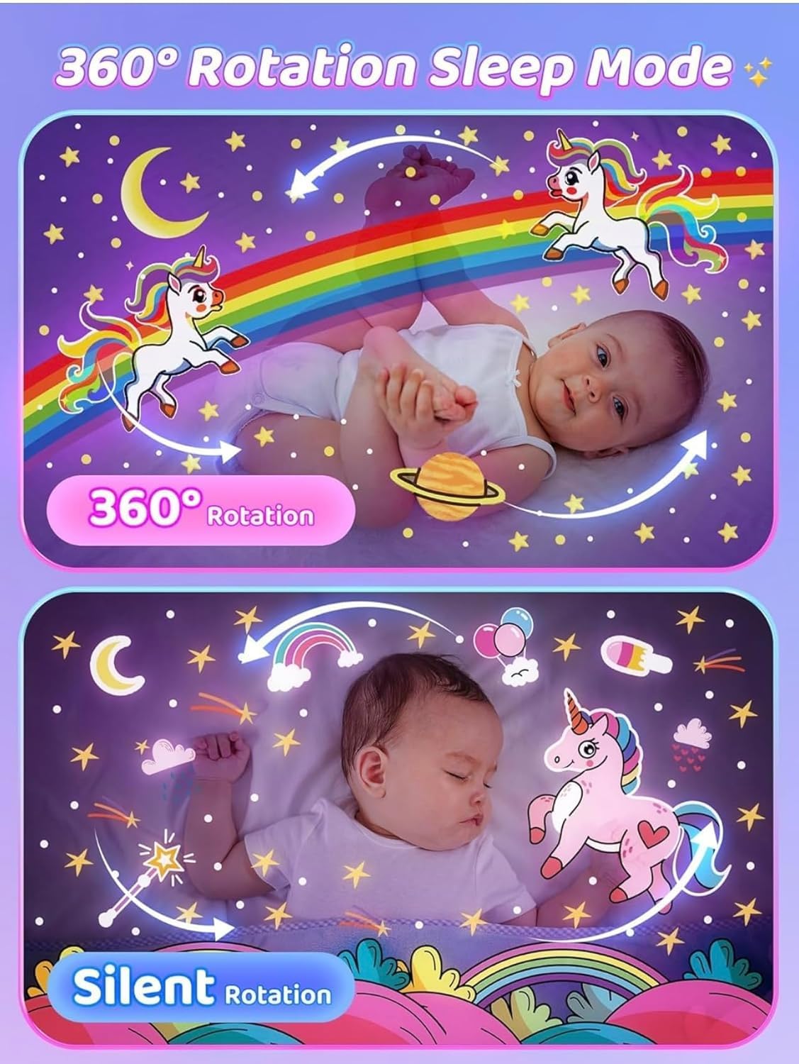 GlowBunny Starry Night Lamp – Music & Rotating Light Show