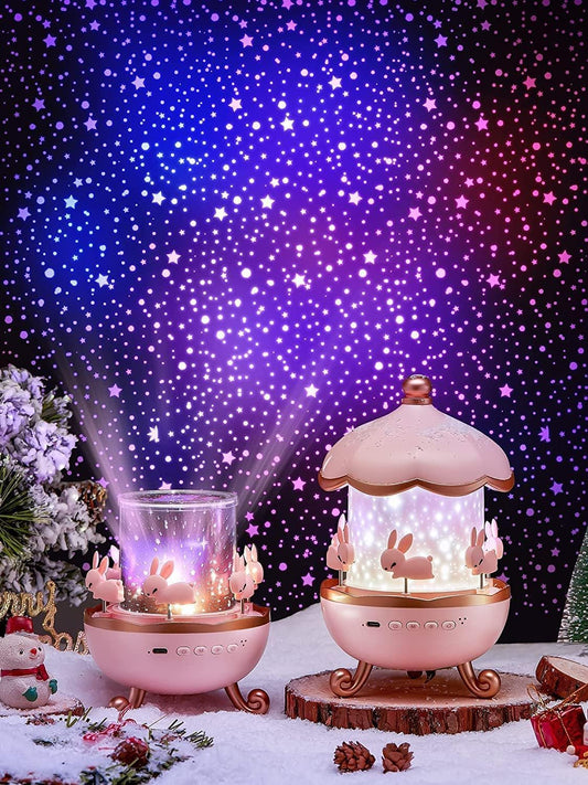GlowBunny Starry Night Lamp – Music & Rotating Light Show