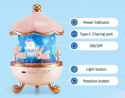 GlowBunny Starry Night Lamp – Music & Rotating Light Show