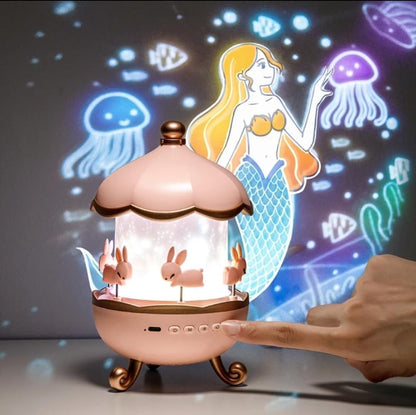 GlowBunny Starry Night Lamp – Music & Rotating Light Show